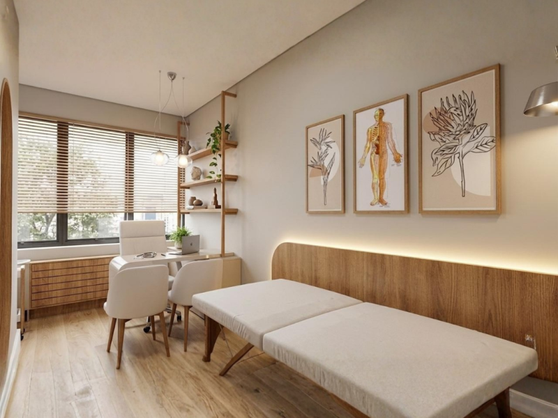 Consultório de estética planejado com marcenaria sob medida